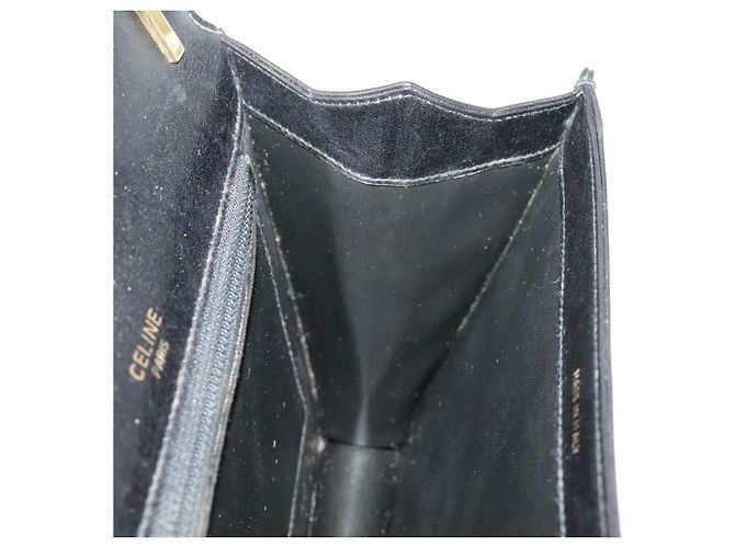 Céline Borsa a Spalla CELINE in Pelle Nera Oro Auth ar12705 Nero D'oro - vista 22