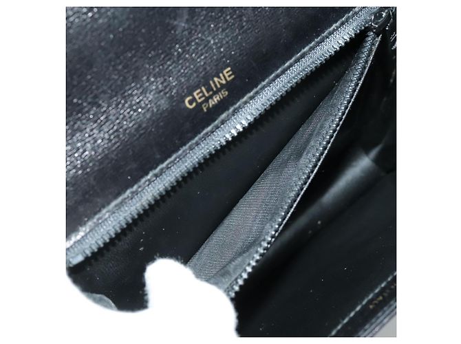 Céline Borsa a Spalla CELINE in Pelle Nera Oro Auth ar12705 Nero D'oro - vista 25