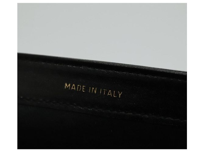 Céline Borsa a Spalla CELINE in Pelle Nera Oro Auth ar12705 Nero D'oro - vista 26