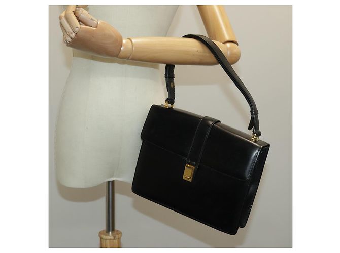 Céline Borsa a Spalla CELINE in Pelle Nera Oro Auth ar12705 Nero D'oro - vista 27