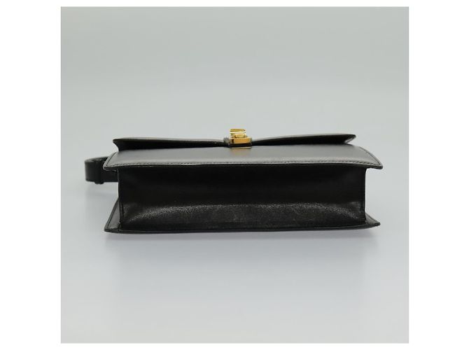 Céline Borsa a Spalla CELINE in Pelle Nera Oro Auth ar12705 Nero D'oro - vista 5