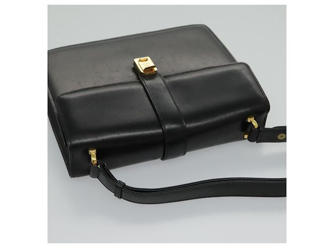 Céline Borsa a Spalla CELINE in Pelle Nera Oro Auth ar12705 Nero D'oro - vista 6