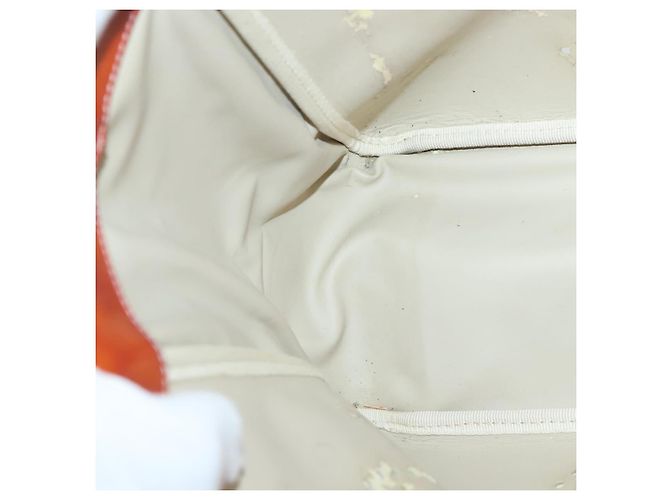CHANEL Triple Coco Ketten Tote Tasche Lackleder Orange Silber CC Auth bs18659 - Ansicht 18