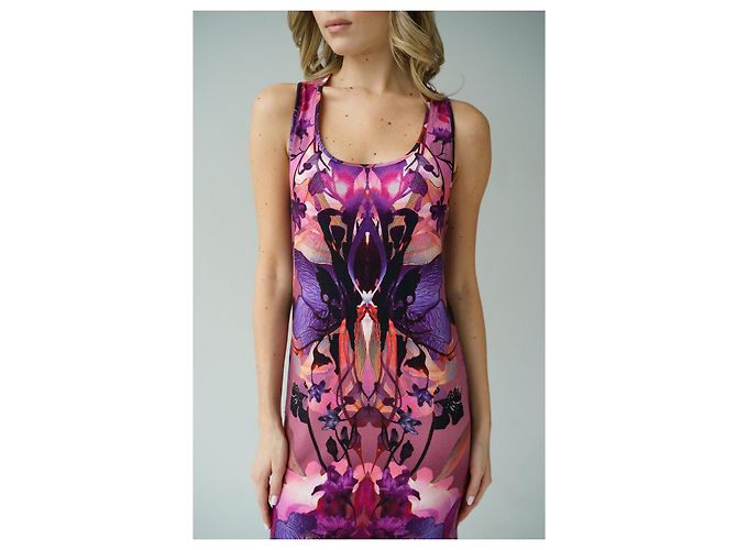 Orhid-Kleid Alexander McQueen Pre-Fall 2010 Mehrfarben - Ansicht 10