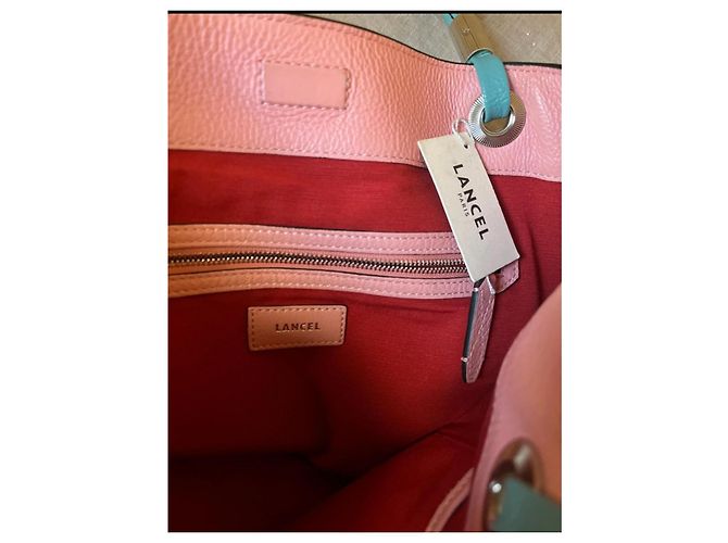 Flore Borsa a mano Lancel Flora Blu Rosa Bianco Pelle - vista 4