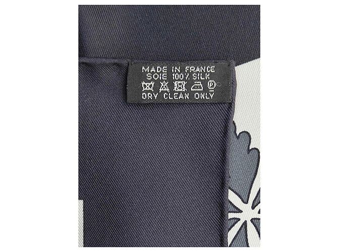 Hermès Foulard 90 I Leopardi in seta bianco e giallo - vista 2