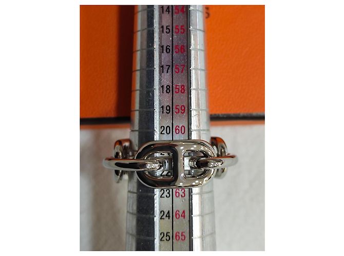 Anello per Foulard Hermès Argentato Metallo Taglia 62 Argento - vista 3