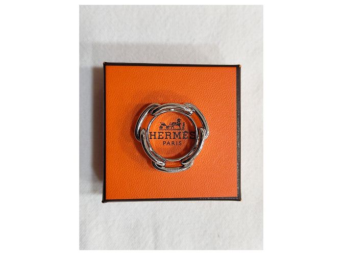 Anello per Foulard Hermès Argentato Metallo Taglia 62 Argento - vista 5