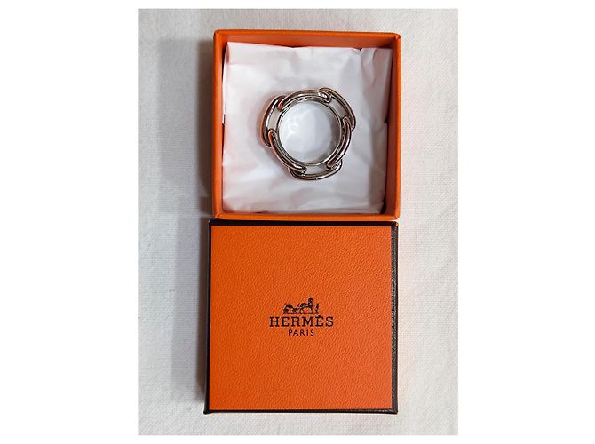 Anello per Foulard Hermès Argentato Metallo Taglia 62 Argento - vista 6