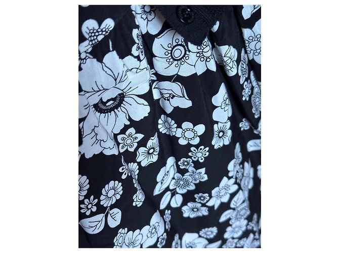 Moschino Kleid mit integrierter Wollweste Blumenmuster Schwarz - Ansicht 4