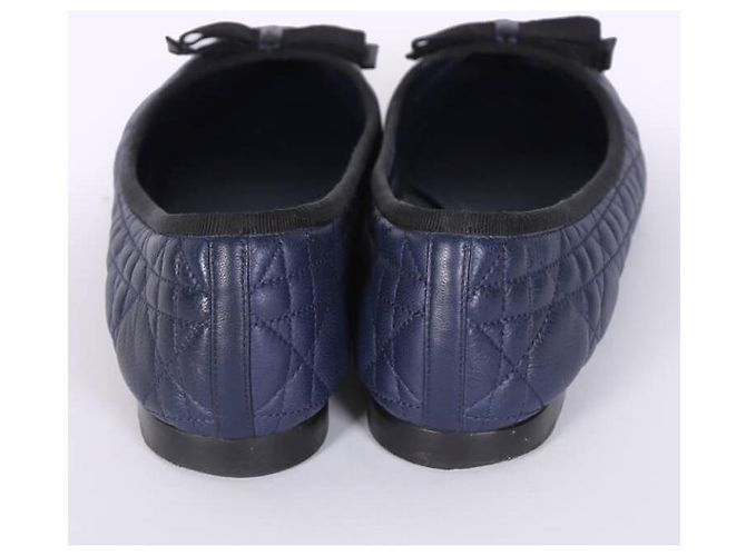 Ballerine Dior in pelle cannage blu navy - vista 3