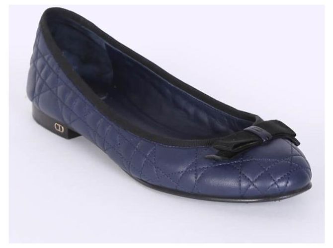 Ballerine Dior in pelle cannage blu navy - vista 5
