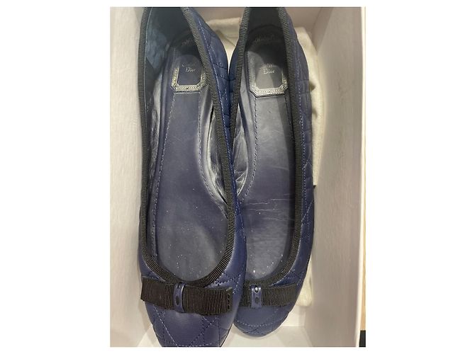 Ballerine Dior in pelle cannage blu navy - vista 7