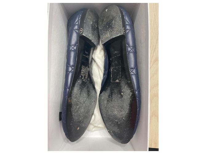 Ballerine Dior in pelle cannage blu navy - vista 8