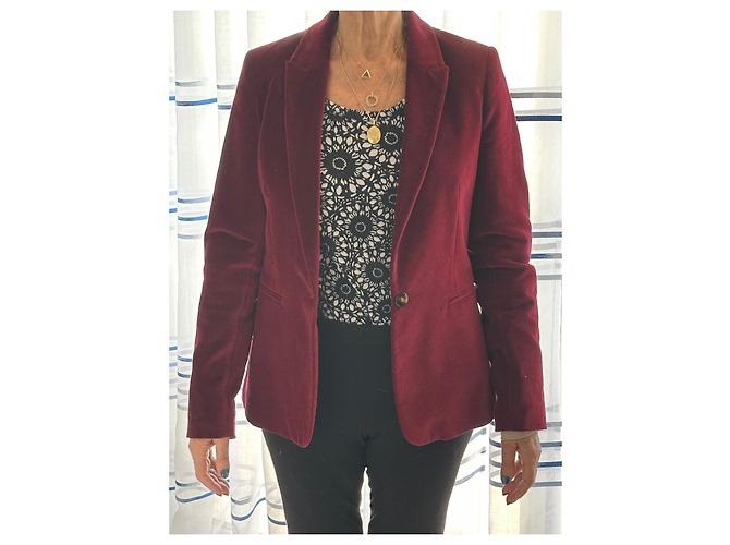Blazer Caroll rojo oscuro de algodón Burdeos - vista 2