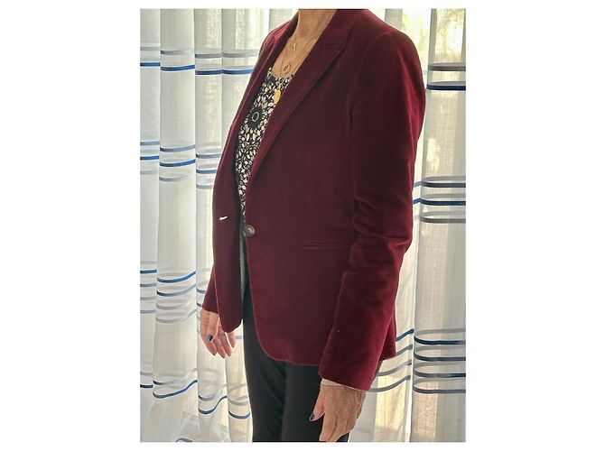 Blazer Caroll rojo oscuro de algodón Burdeos - vista 3