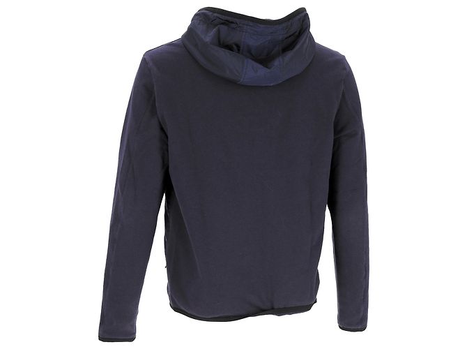 Prada Kapuzenpullover mit Reißverschluss aus Baumwolle und Nylon in Marineblau - Ansicht 3