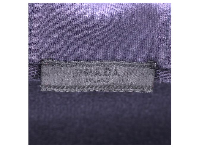 Prada Kapuzenpullover mit Reißverschluss aus Baumwolle und Nylon in Marineblau - Ansicht 4