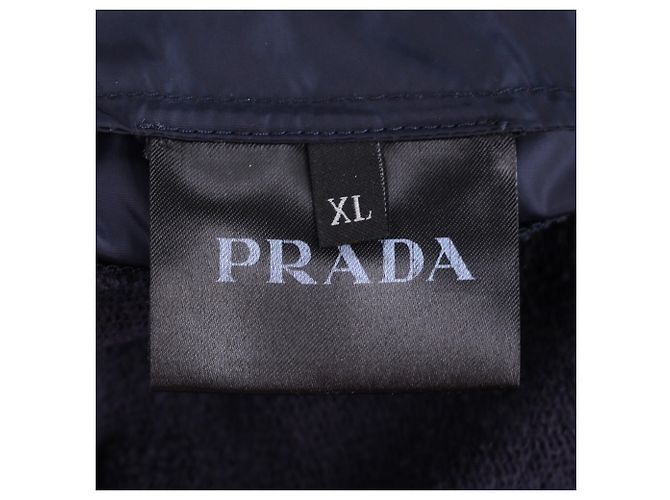 Prada Kapuzenpullover mit Reißverschluss aus Baumwolle und Nylon in Marineblau - Ansicht 5