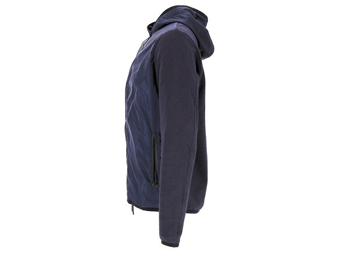 Prada Kapuzenpullover mit Reißverschluss aus Baumwolle und Nylon in Marineblau - Ansicht 7