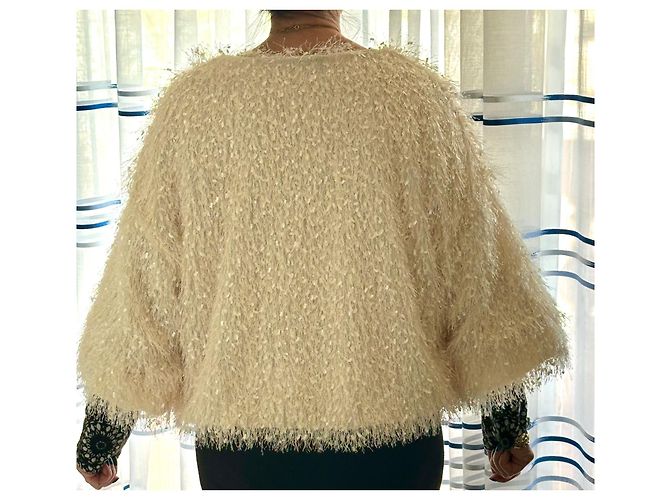 Autre Marque Pull Corner Flora Couleur Eggshell Blanc cassé - vue 4