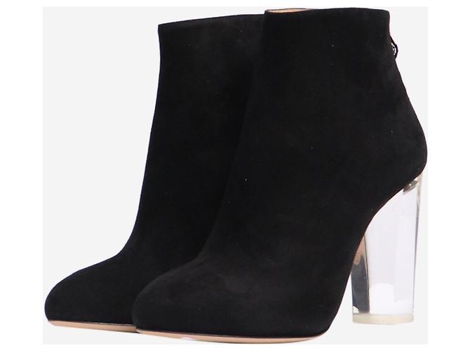 Charlotte Olympia Schwarze Wildleder-Stiefelette - Größe EU 41 - Ansicht 2