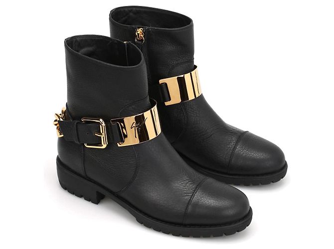 Stivali da biker Brooke di Giuseppe Zanotti Nero Gold hardware - vista 2