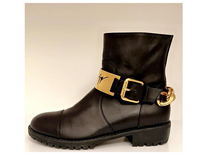 Stivali da biker Brooke di Giuseppe Zanotti Nero Gold hardware - vista 3