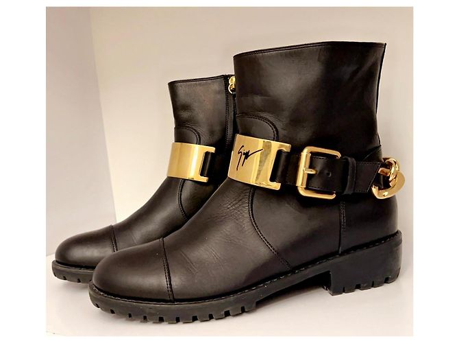 Stivali da biker Brooke di Giuseppe Zanotti Nero Gold hardware - vista 4