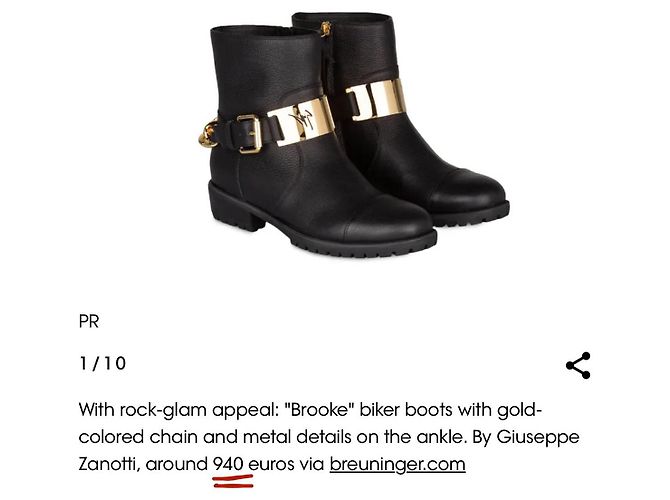Stivali da biker Brooke di Giuseppe Zanotti Nero Gold hardware - vista 6