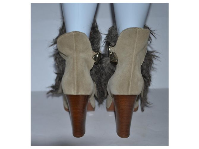 Botins Pinko bege em camurça - vista 4