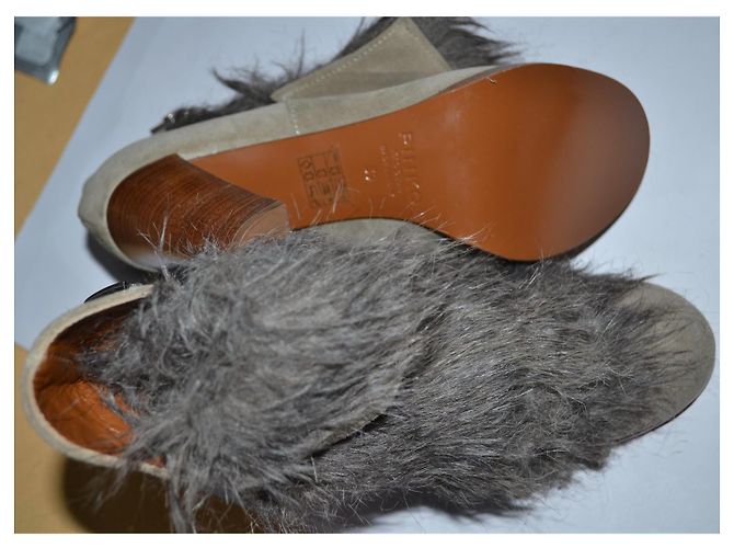 Botins Pinko bege em camurça - vista 6
