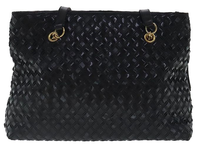 BALLY Borsa a Spalla in Pelle Verniciata Nera e Oro Auth 97194 Nero D'oro - vista 2
