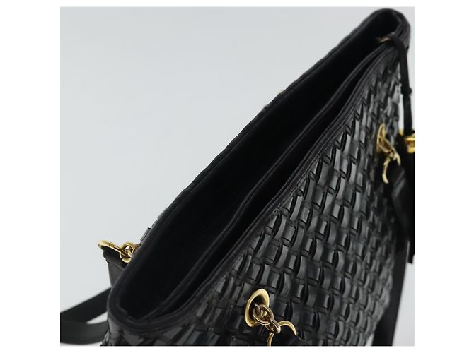 BALLY Borsa a Spalla in Pelle Verniciata Nera e Oro Auth 97194 Nero D'oro - vista 6