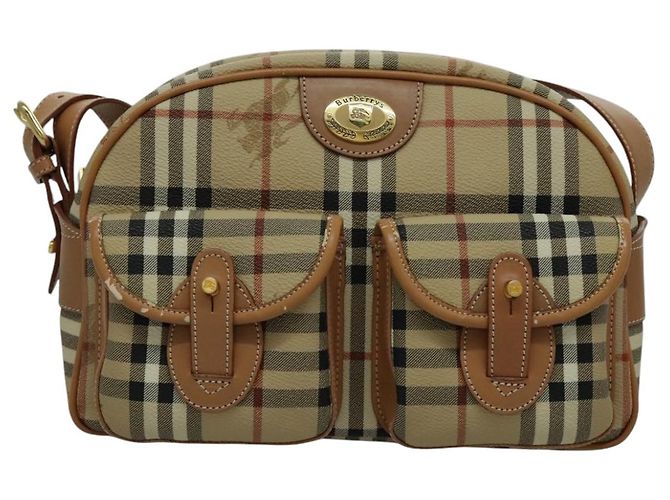 Autre Marque Borsa a spalla Burberrys Nova Check PVC Beige Oro Auth 96329 D'oro - vista 13