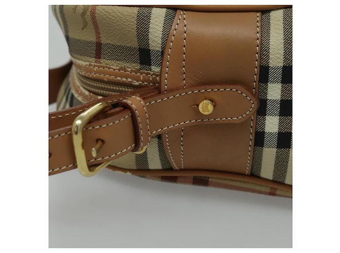 Autre Marque Borsa a spalla Burberrys Nova Check PVC Beige Oro Auth 96329 D'oro - vista 18