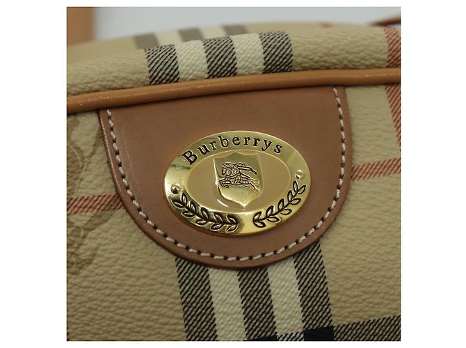 Autre Marque Borsa a spalla Burberrys Nova Check PVC Beige Oro Auth 96329 D'oro - vista 19