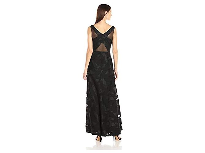 Vera Wang Burnout-Organza-Kleid schwarz - Ansicht 2