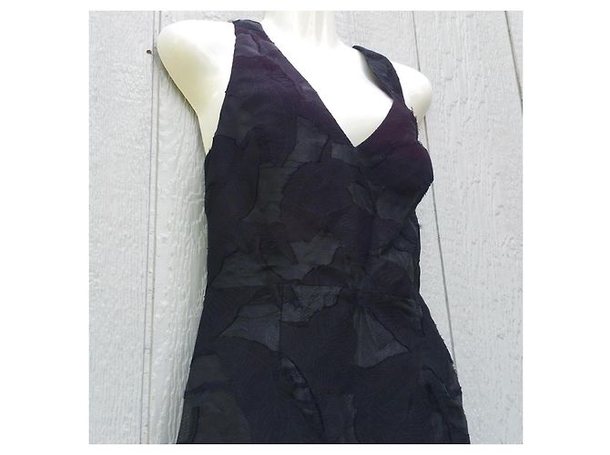 Vera Wang Burnout-Organza-Kleid schwarz - Ansicht 4