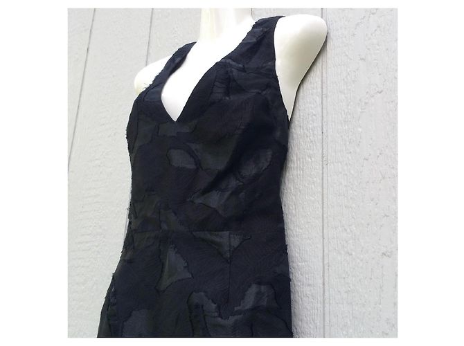 Vera Wang Burnout-Organza-Kleid schwarz - Ansicht 5
