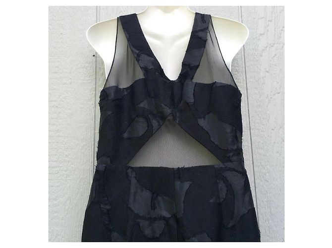 Vera Wang Burnout-Organza-Kleid schwarz - Ansicht 7