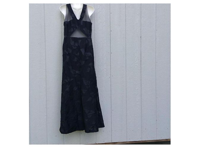 Vera Wang Burnout-Organza-Kleid schwarz - Ansicht 8