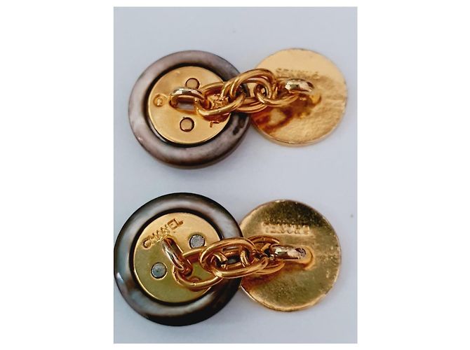 Gemelli da polso unisex vintage Chanel Gold hardware - vista 10