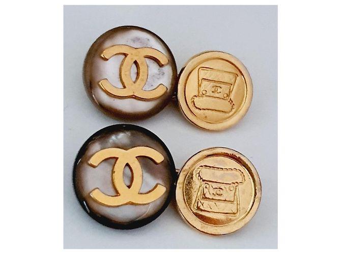 Gemelli da polso unisex vintage Chanel Gold hardware - vista 11