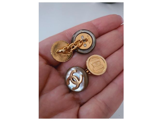 Gemelli da polso unisex vintage Chanel Gold hardware - vista 7