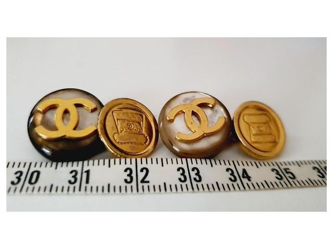 Gemelli da polso unisex vintage Chanel Gold hardware - vista 9