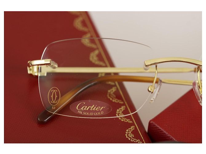 OCCHIALI CARTIER UNISEX DOPPIO C T812065 ORO SOLIDO - vista 4