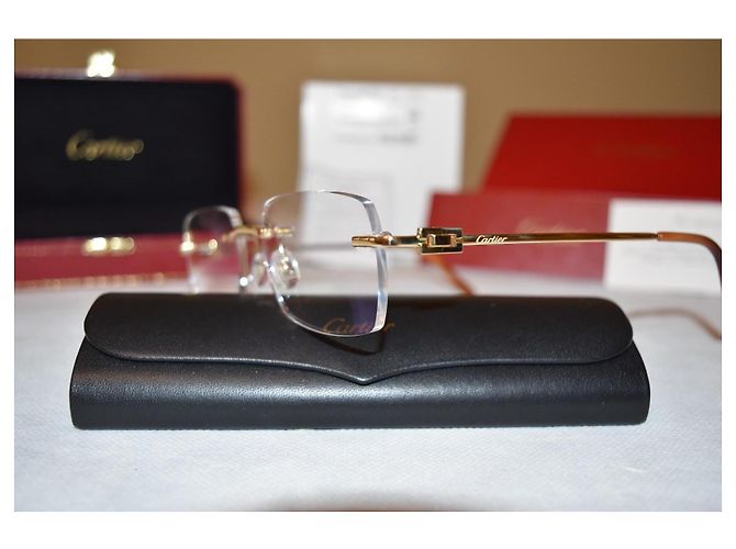 OCCHIALI CARTIER UNISEX DOPPIO C T812065 ORO SOLIDO - vista 5