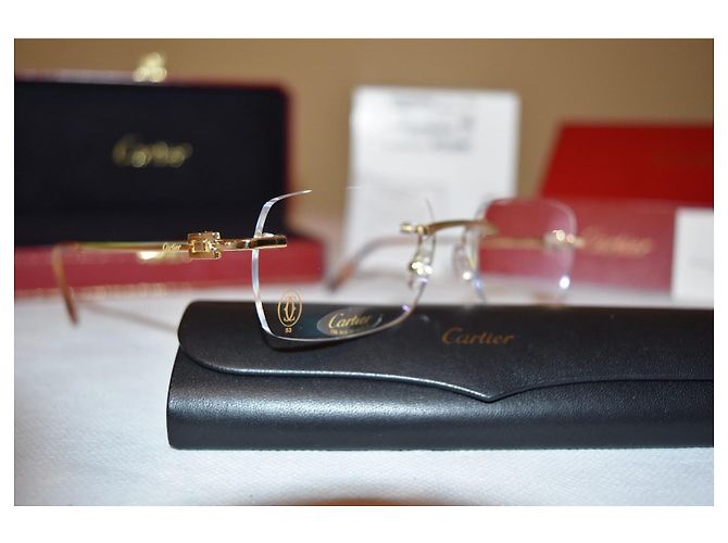 OCCHIALI CARTIER UNISEX DOPPIO C T812065 ORO SOLIDO - vista 6