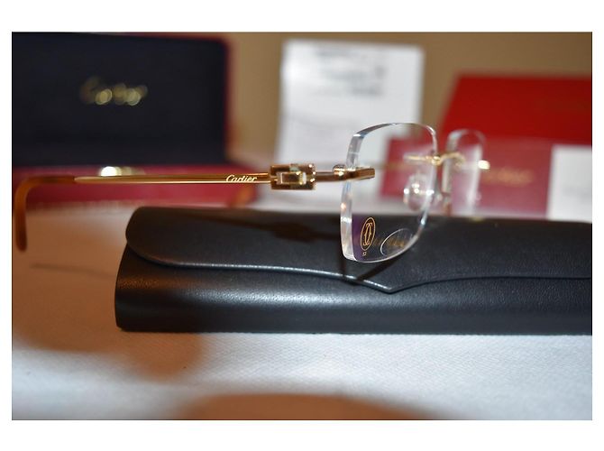 OCCHIALI CARTIER UNISEX DOPPIO C T812065 ORO SOLIDO - vista 7
